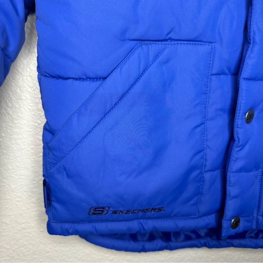 NWT Sketchers Kid’s Blue Puffer Winter Coat Size Medium 5/6 - Picture 3 of 10
